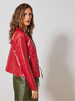 Blouson zippé en simili - Kiabi