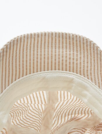 Bob casquette rayé en seersucker