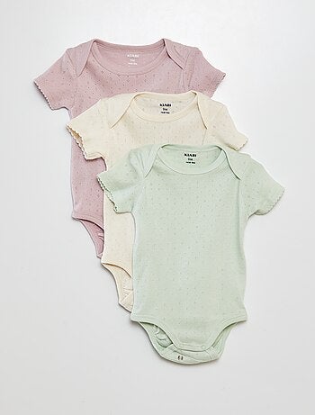 Bodies évolutif en maille unie - Lot de 3