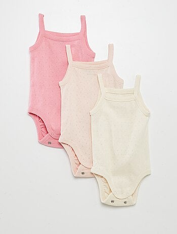 Bodies évolutifs à brettelles - lot de 3