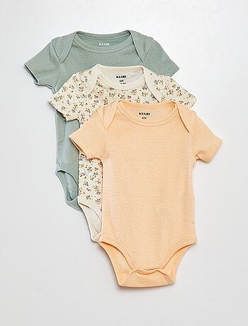Bodies imprimés en coton - lot de 3