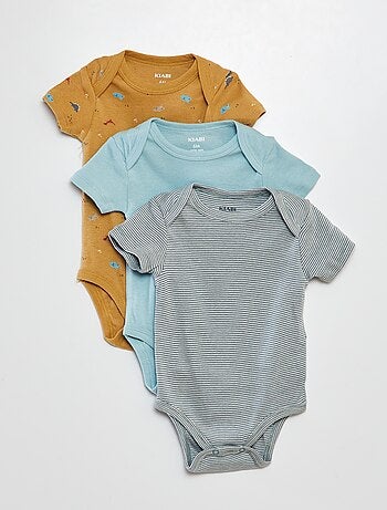Bodies imprimés en coton - lot de 3