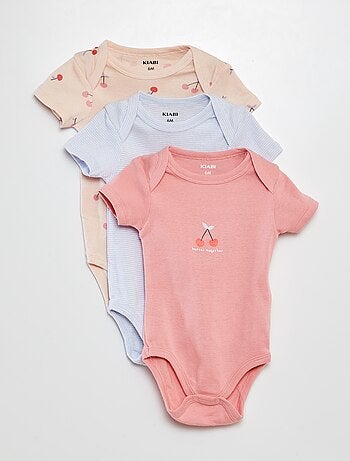 Bodies imprimés en coton - lot de 3