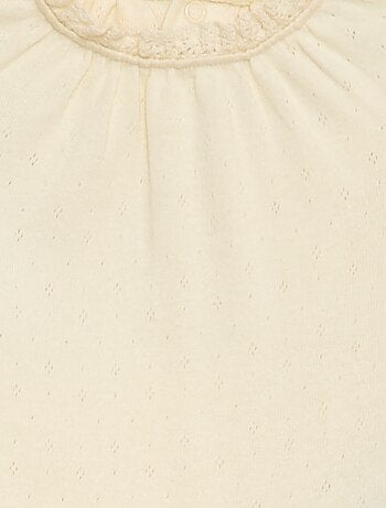 Body à manches longues en maille pointelle