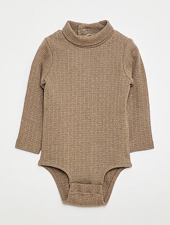 Body en maille pointelle avec col montant