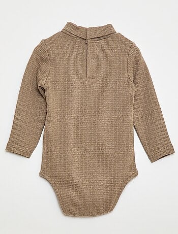 Body en maille pointelle avec col montant