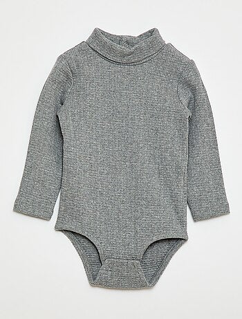 Body en maille pointelle avec col montant