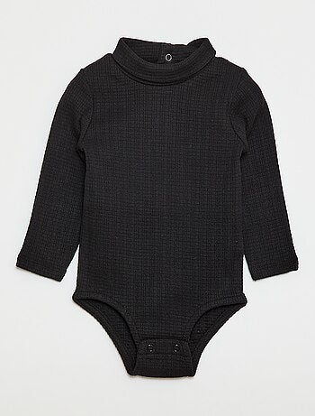 Body en maille pointelle avec col montant