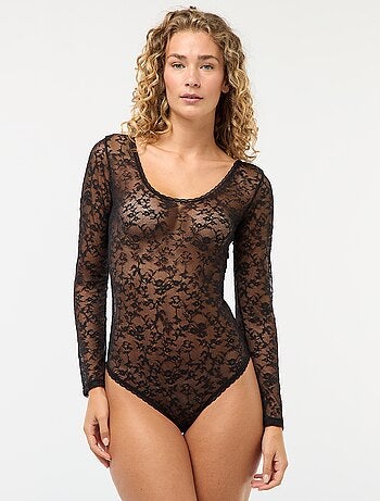 Body manches longues en dentelle