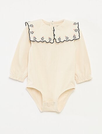 Body manches longues en jersey coton