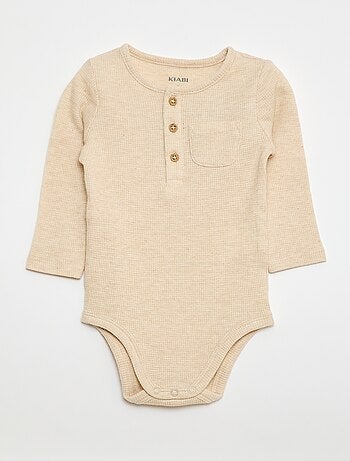 Body manches longues maille gaufrée