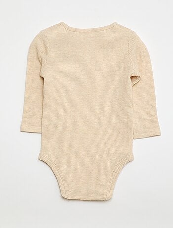 Body manches longues maille gaufrée