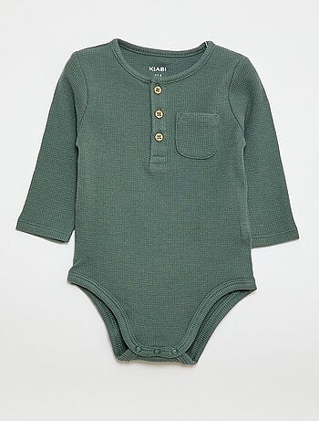 Body manches longues maille gaufrée