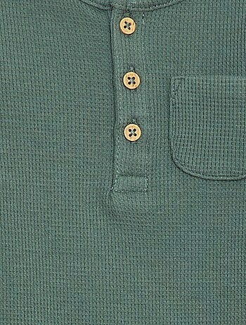 Body manches longues maille gaufrée