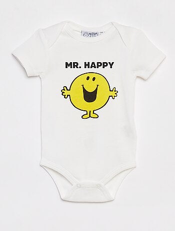 Body 'Monsieur Madame' 'Mr. Happy' à manches courtes et col US