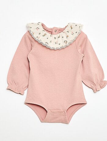 Body uni avec col claudine imprimé