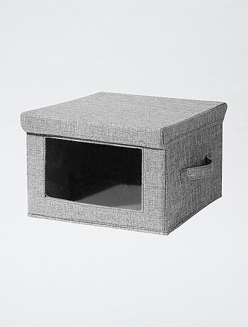 Boite de rangement en lin avec fenêtre transparente