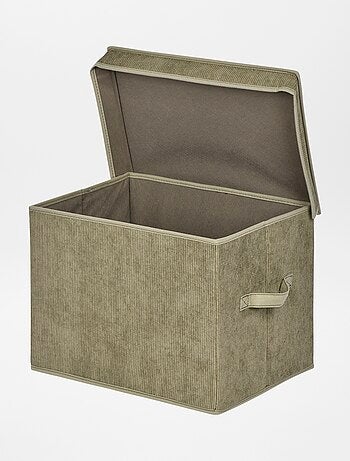 Boîte de rangement en velours côtelé