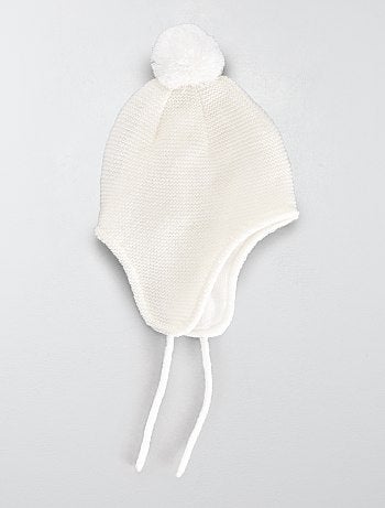 Bonnet à pompon et doublé de polaire - Kiabi