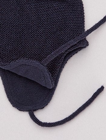 Bonnet à pompon et doublé de polaire - Kiabi