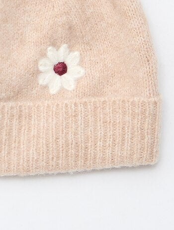 Bonnet brodé en coton