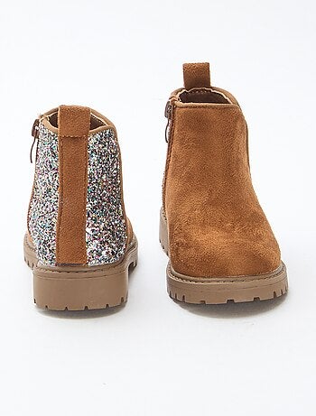 Boots à paillette en suédine