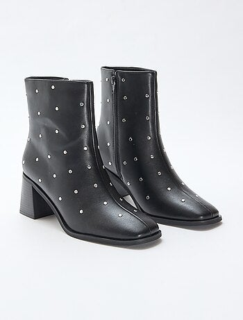 Bottes en simili avec clous uni