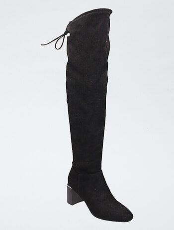 Bottes hautes cuissardes en suédine
