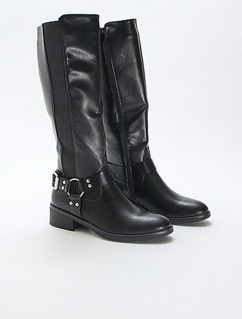 Bottines hautes style motard