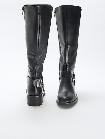 Bottines hautes style motard