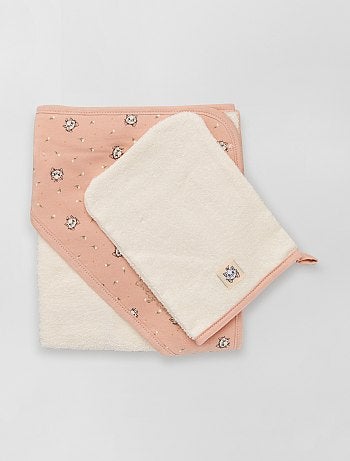 Cape de bain + gant de toilette