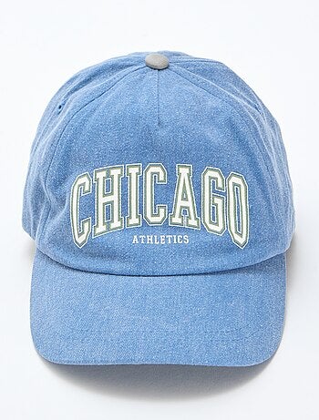 Casquette en denim avec inscription