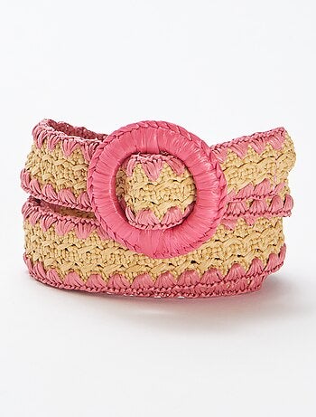 Ceinture en paille bicolore