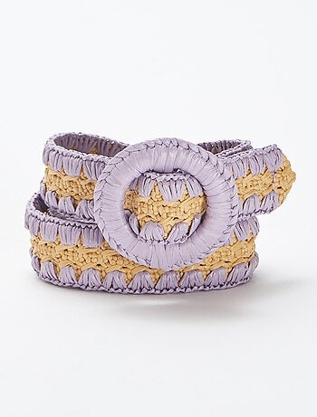 Ceinture en paille bicolore
