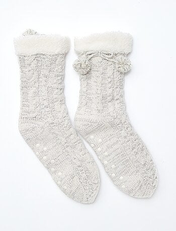 Chaussettes chaudes fourrées antidérapantes
