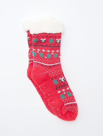 Chaussettes chaudes fourrées antidérapantes