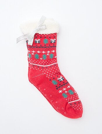 Chaussettes chaudes fourrées antidérapantes