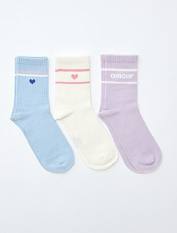 Chaussettes côtelées fantaisies