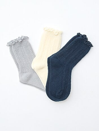 Chaussettes en maille fantaisie finitions froufrous