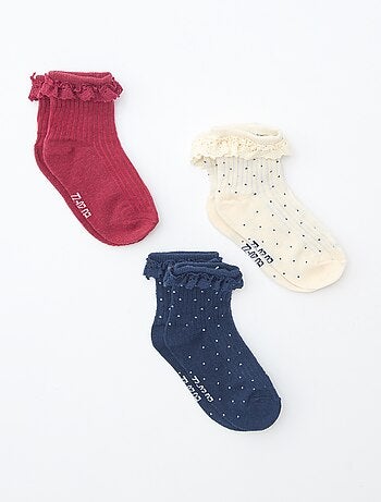 Chaussettes volantées - Lot de 3