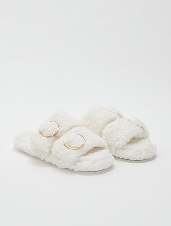 Chaussons double bride fourrés