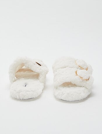 Chaussons double bride fourrés