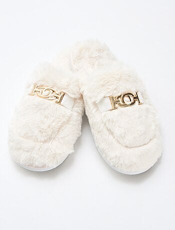 Chaussons mule en fausse fourrure