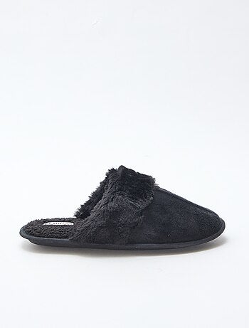 Chaussons mules effet pelucheux