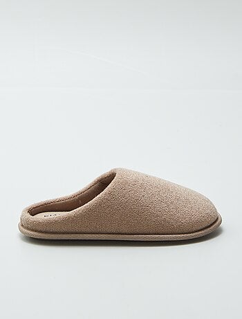 Chaussons mules en maille bouclette