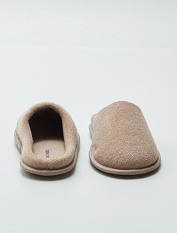 Chaussons mules en maille bouclette