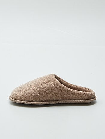 Chaussons mules en maille bouclette