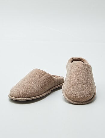 Chaussons mules en maille bouclette