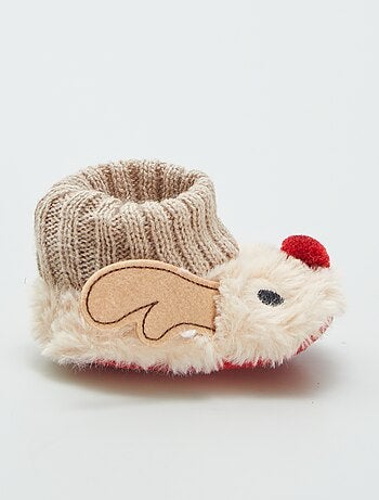 Chaussons renne de Noël