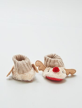 Chaussons renne de Noël